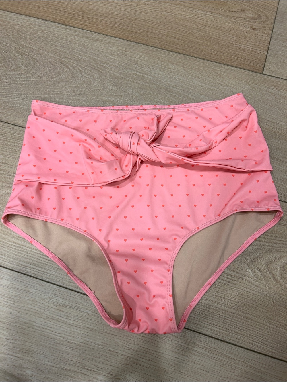 Kortni Jeane Pink High-Waist Bikini Bottom with Knot
